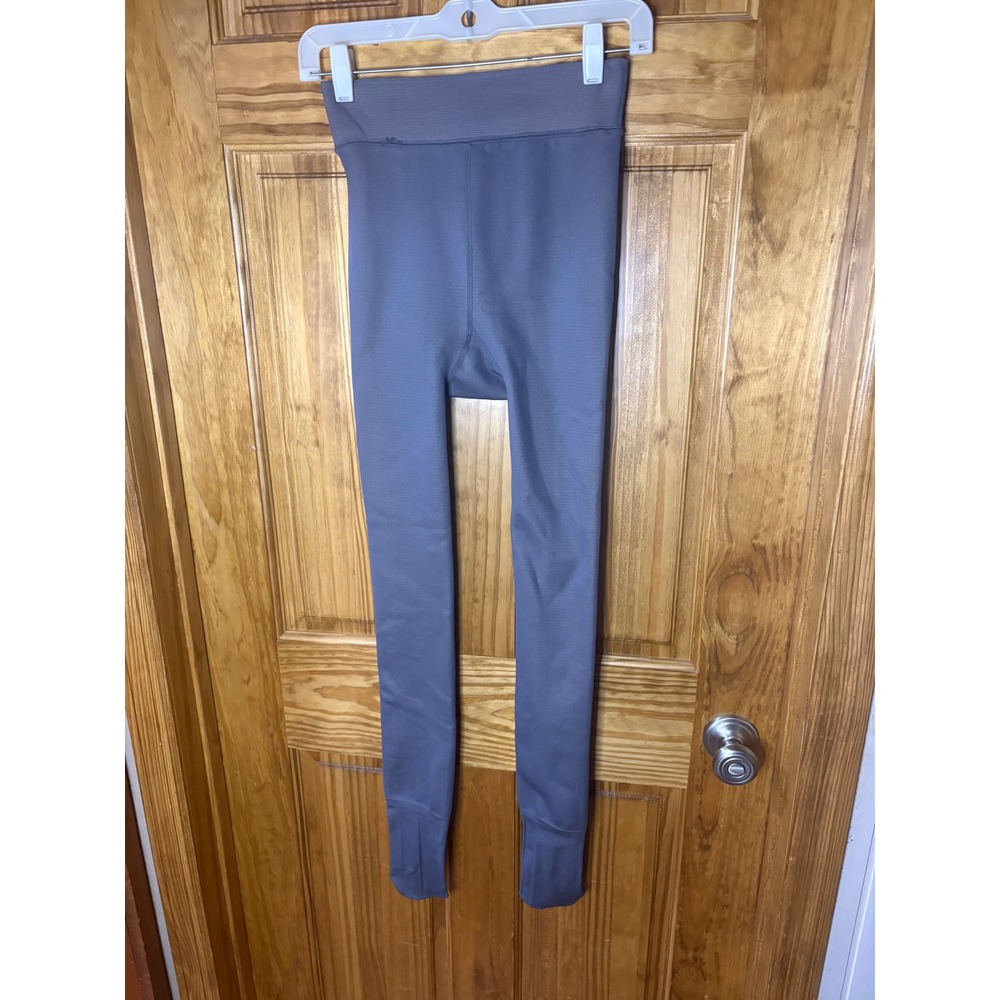 Womens Fleece Lined Leggings Gray High Waist Winter Warm Pants